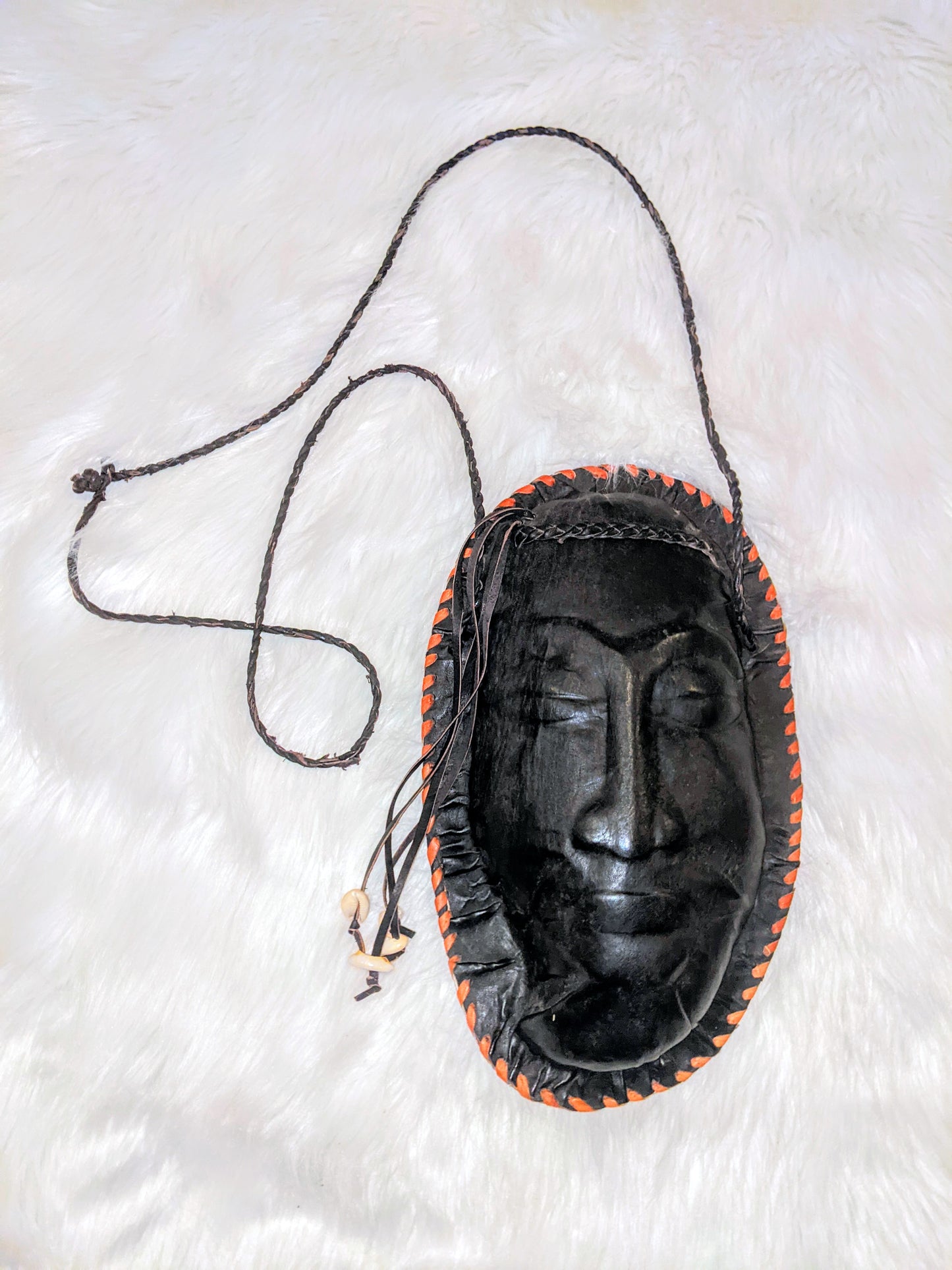 Leather Handmade Tribal Face Handbag