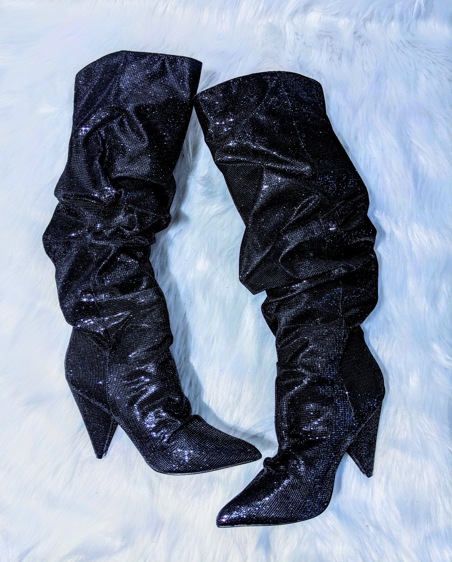 Shimmer Scrunch Boots Black (Final Sale)