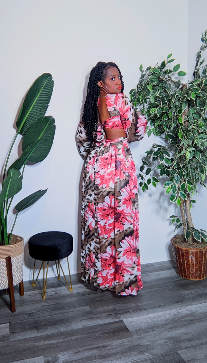 Floral Open Side Maxi